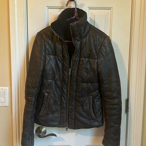 All Saints Plinth Leather Puffer Jacket